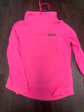 Vineyard Vines Neon Pink Funnel Neck Pullover